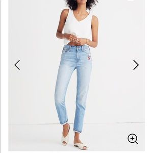 Madewell Perfect Summer Jean Embroidered Size 26